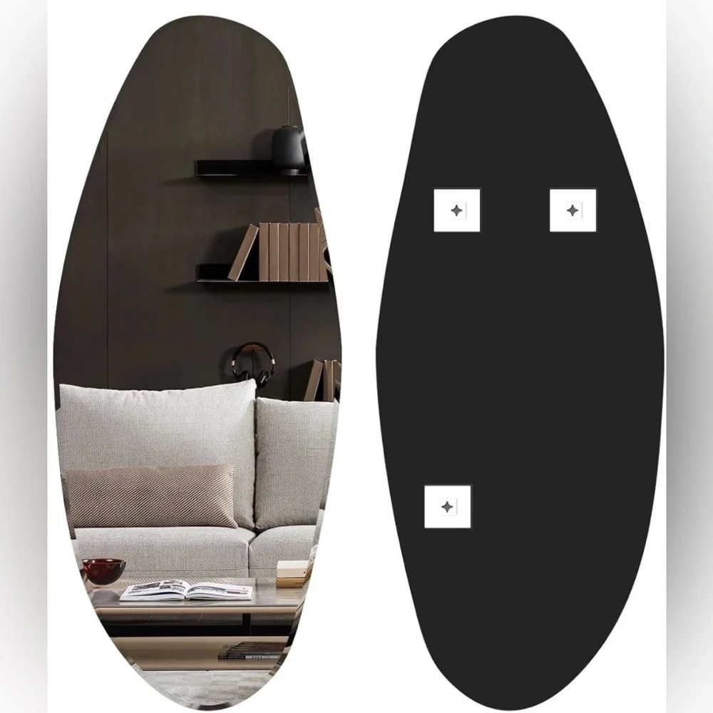 NEW West Elm Modern Full Length Boho Curved Assymetrical Wall Hanging Mirror 47
